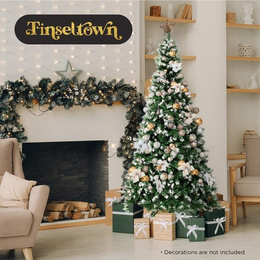 Tinseltown Christmas Tree 1.8M Xmas Trees Snowy Decorations Green 800 Tips 6 Feet