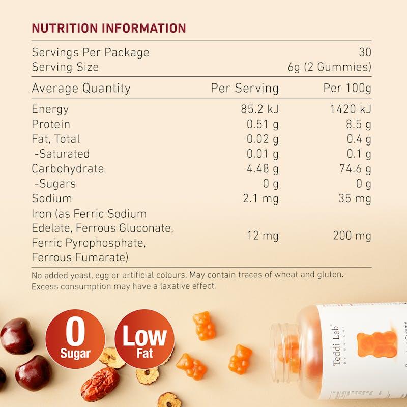 Load image into Gallery viewer, Teddi Lab by Unichi Rose Iron Gummy x3 with Vitamin C - Energy Support, Gentle Formula Pack
