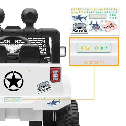 Mazam Kids Ride On Car Electric Toys Jeep White
