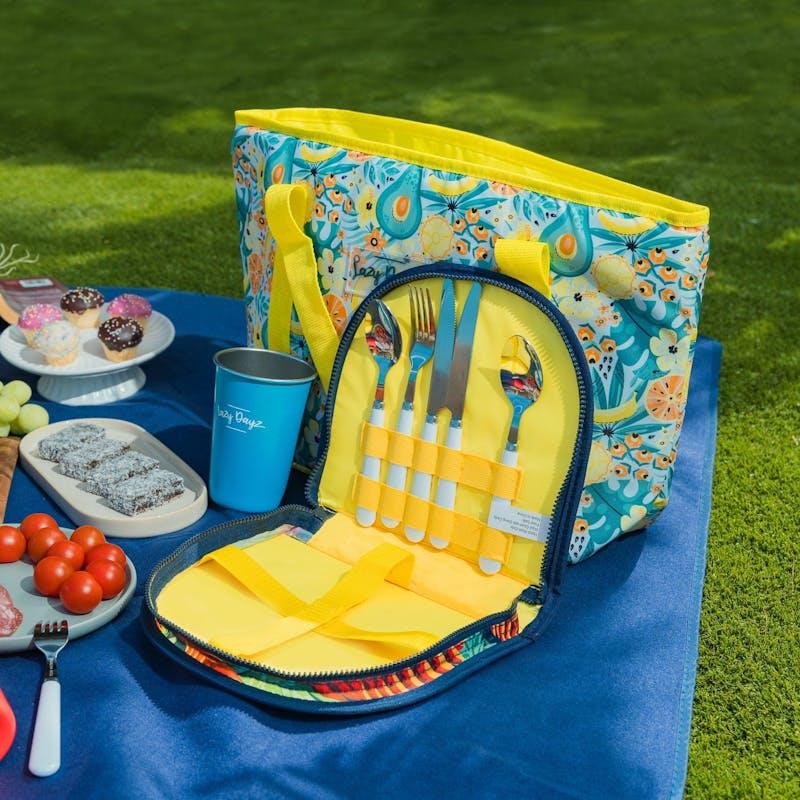 Load image into Gallery viewer, Lazy Dayz Picnic Cutlery Wallet Set - Mossman Set
