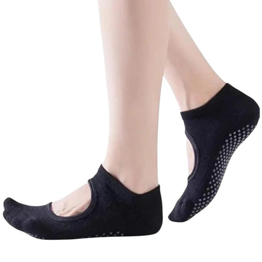 High Heel Jungle Peek Full Grip Pilates/ Yoga Sock Black Bundle