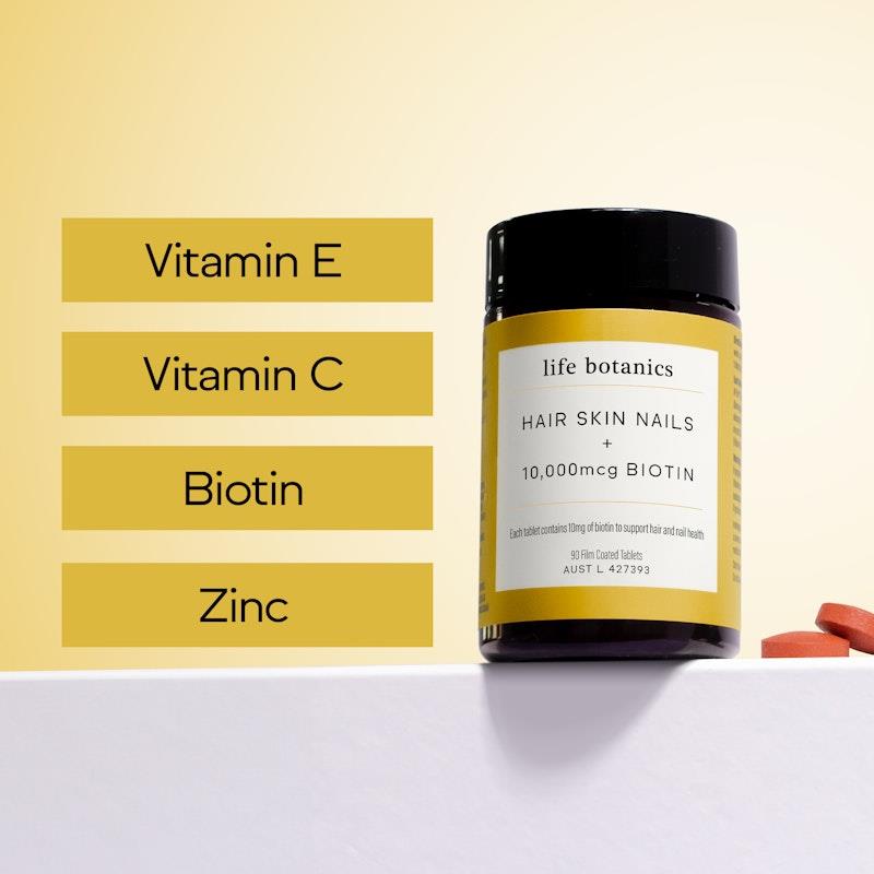 Load image into Gallery viewer, Life Botanics Hair Skin Nails + 10,000mcg Biotin 3x90 Pack
