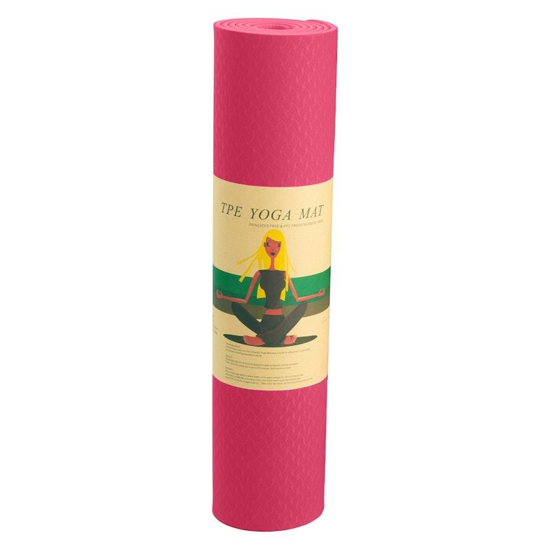 Load image into Gallery viewer, Powertrain TPE Yoga Pilates Exercise Mat 6mm Rose Pink

