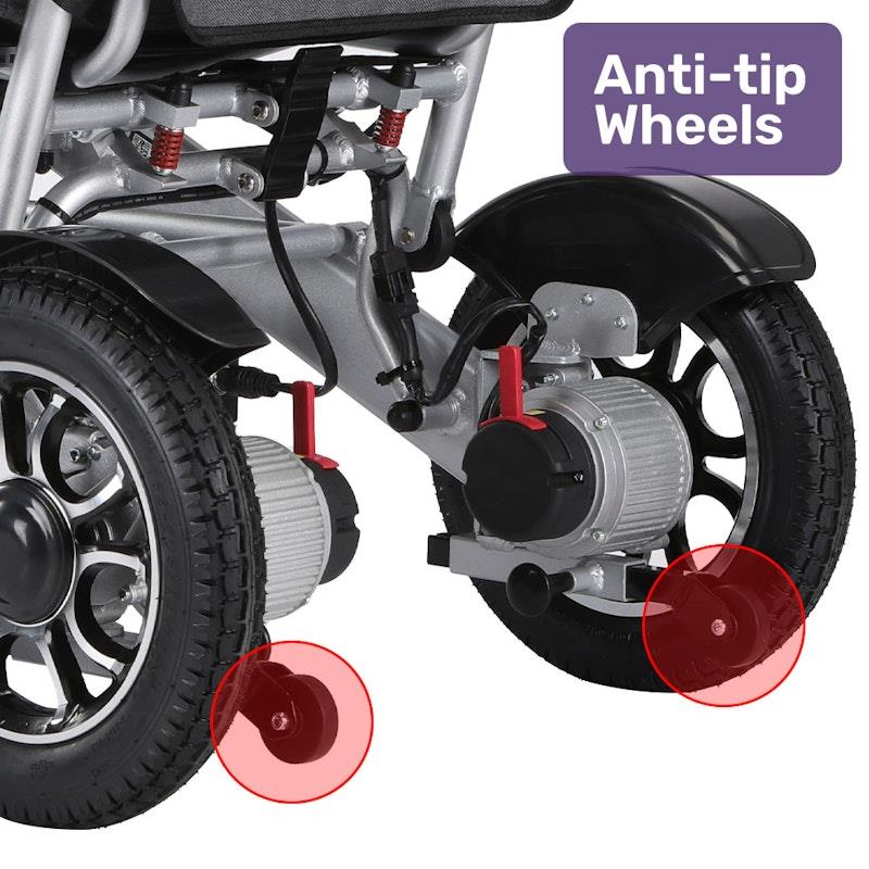 Load image into Gallery viewer, Equipmed Power Electric Wheelchair Long Range Black &amp; Silver
