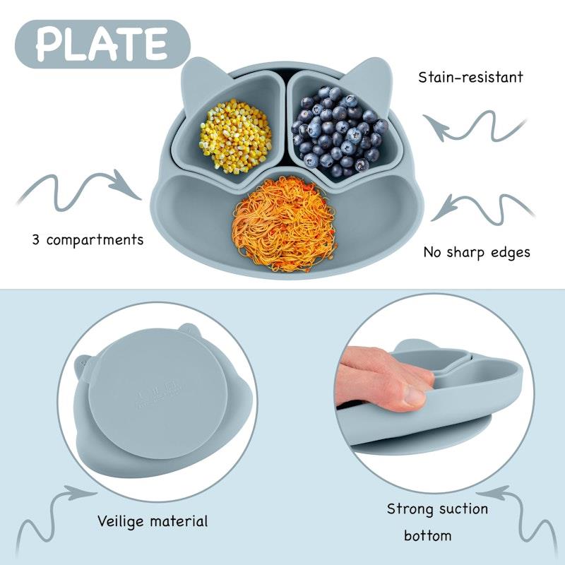 Load image into Gallery viewer, Zoe Sage Silicone Baby Feeding Set 11pc Bundle Rock Blue
