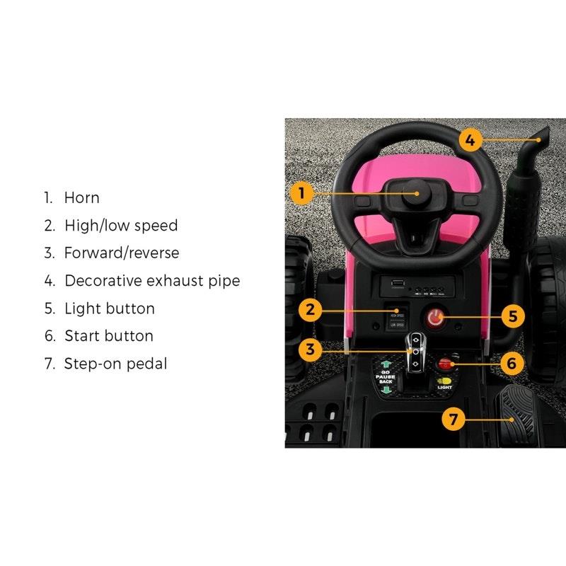 Load image into Gallery viewer, Mazam Kids Ride On Car Tractor 12V Electric Battery Remote Control Pink
