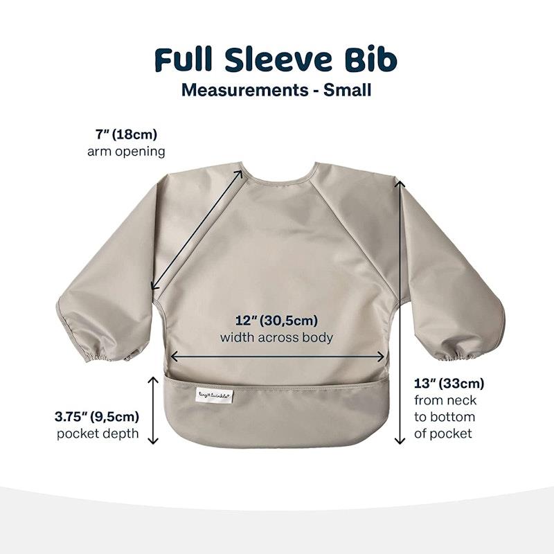 Load image into Gallery viewer, Tiny Twinkle Mess-proof Full Long Sleeve Bib 2 Pack Grey &amp; Dark Blue Small (6-24M)

