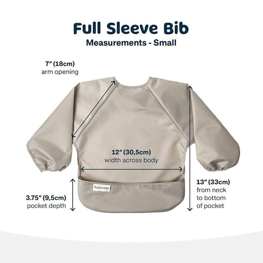 Tiny Twinkle Mess-proof Full Long Sleeve Bib 2 Pack Grey & Dark Blue Small (6-24M)
