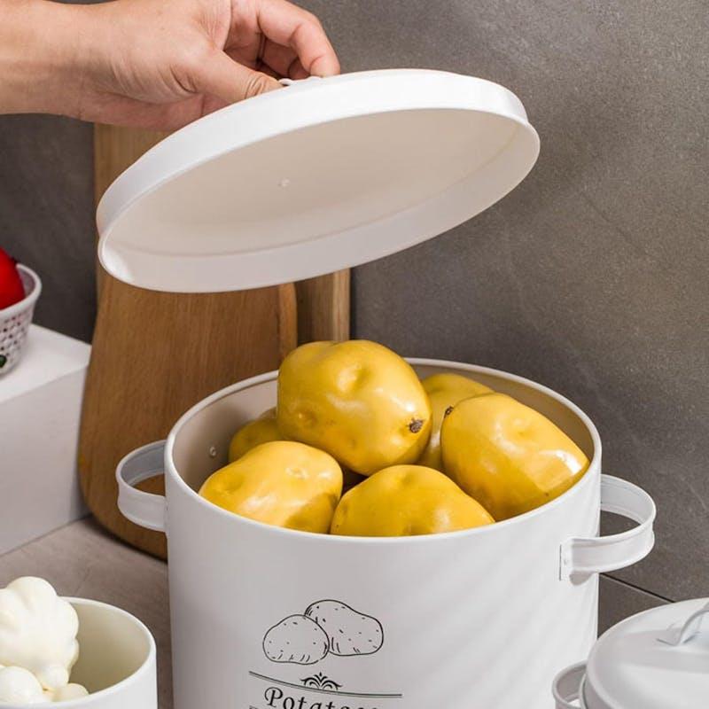 Load image into Gallery viewer, Clevinger 3 pcs Galvanised Iron Fruit Vegetable Storage Tins Bundle
