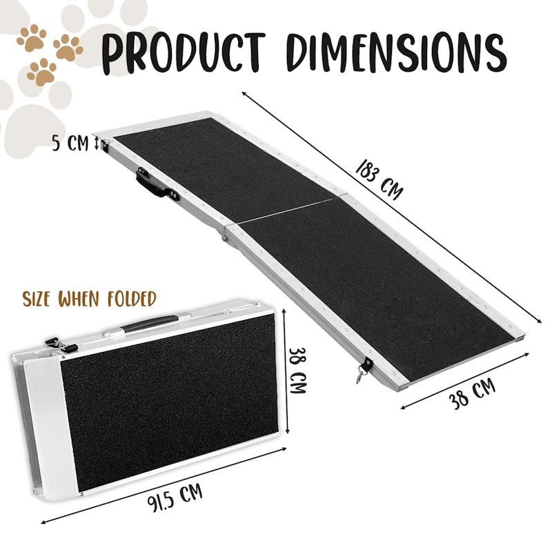 Load image into Gallery viewer, Furtastic Aluminium Foldable Dog Ramp 183 x 38cm
