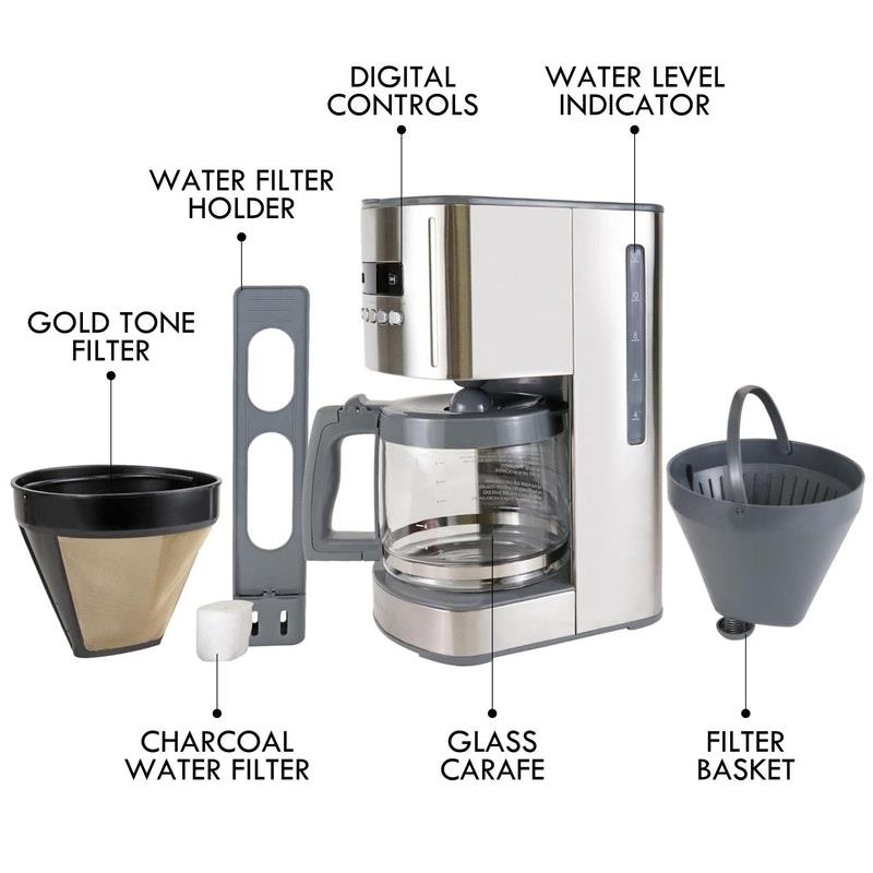 Load image into Gallery viewer, Kenmore 12-Cup Drip Coffee Machine Stainless Steel
