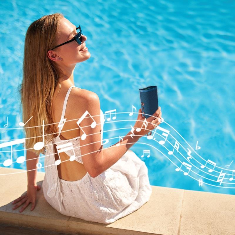 Load image into Gallery viewer, Laser Splash Proof Bluetooth Speaker Blue
