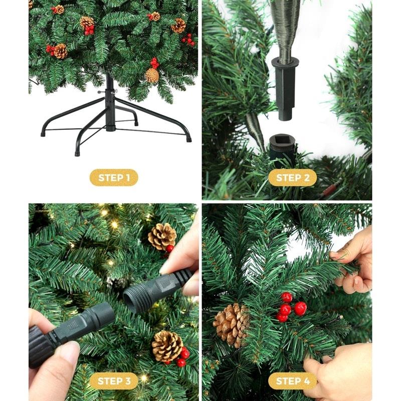 Load image into Gallery viewer, Tinseltown LED Christmas Tree 1.8M Xmas Trees Decorations Green with Ornaments 6 Feet
