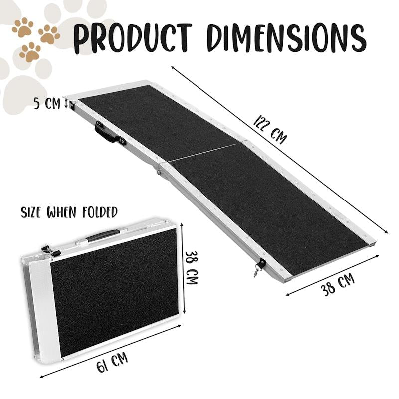 Load image into Gallery viewer, Furtastic Aluminium Foldable Dog Ramp 122 x 38cm 1Unit
