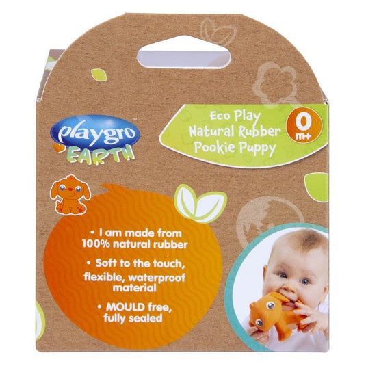 Playgro Eco Play Natural Rubber Pooky Puppy Orange