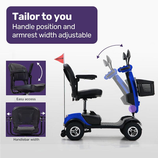 Equipmed Electric Mobility Scooter For Elderly Pathline (Blue)