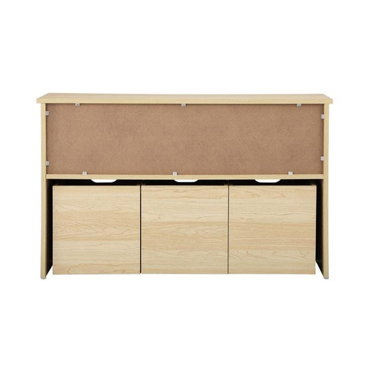 Oikiture Kids Toy Storage Cabinet Bookshelf With Portable Storage Box Natural