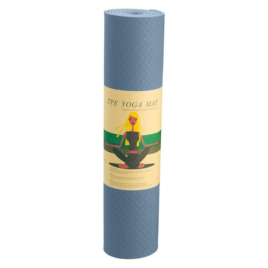 Powertrain TPE Yoga Pilates Exercise Mat 6mm Sky Blue