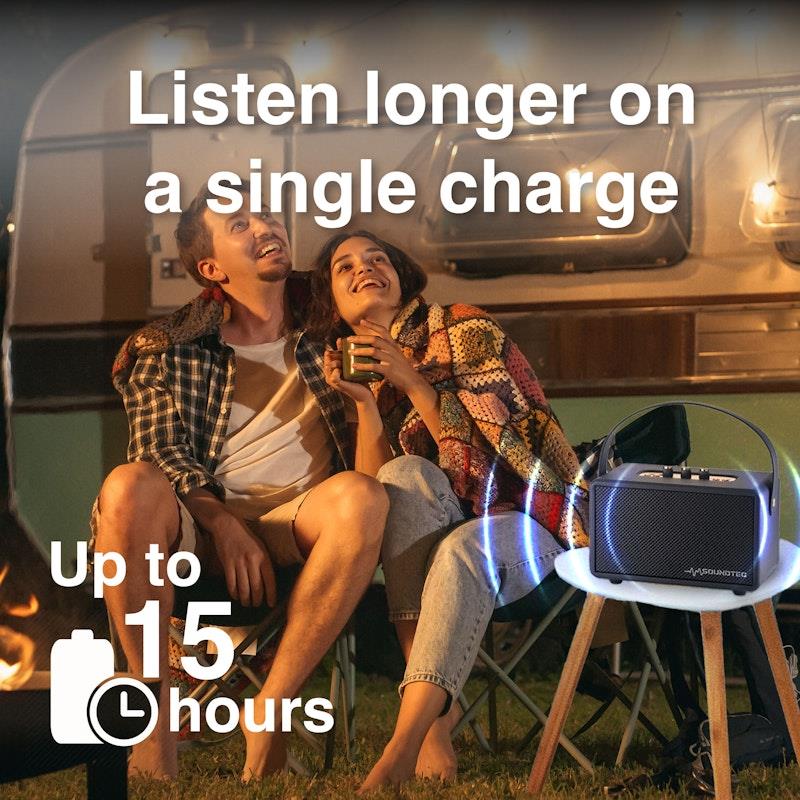 Load image into Gallery viewer, Laser SoundTec Retro Bluetooth Boombox Black
