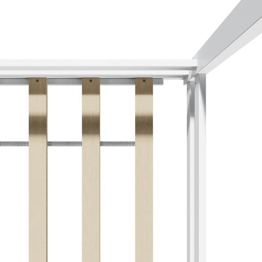 Oikiture Kids Wooden Bed Frame Timber House Beds Base with Fence Double White