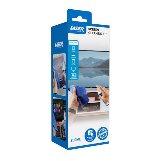 Laser Clean Range Screen Cleaning Kit with Microfibre Cloth Bundle