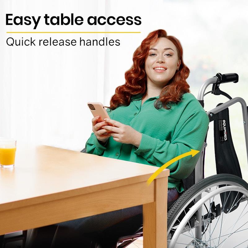 Load image into Gallery viewer, Equipmed Folding Wheelchair XXL Extra-Wide Bariatric Seat Black

