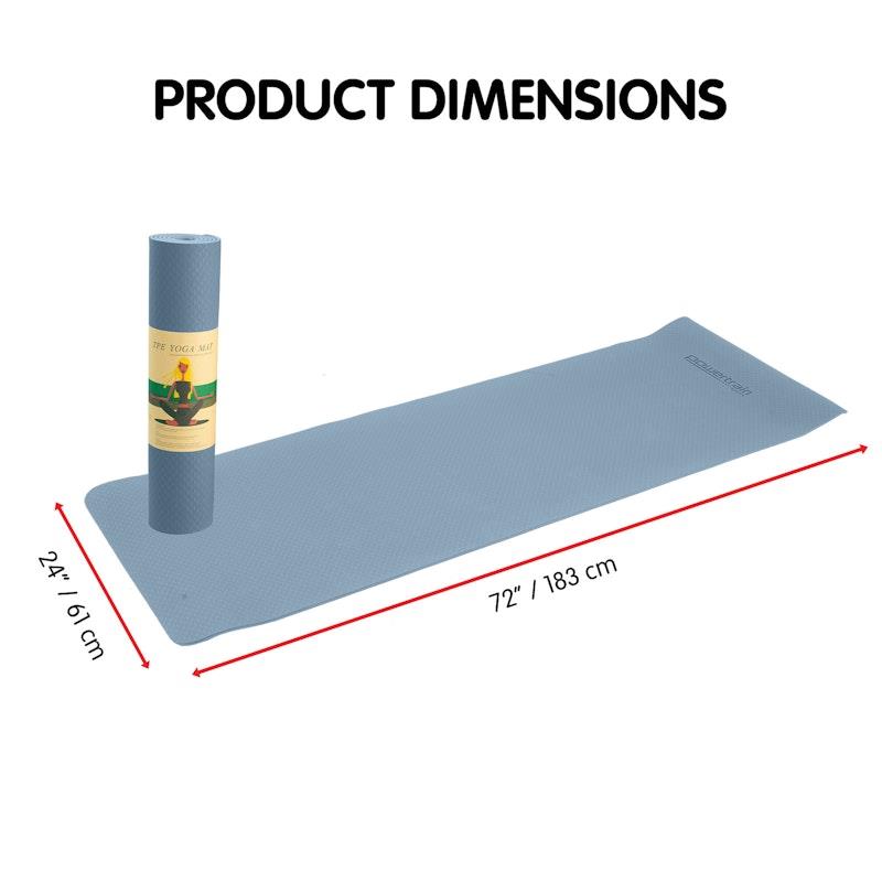 Load image into Gallery viewer, Powertrain TPE Yoga Pilates Exercise Mat 6mm Sky Blue
