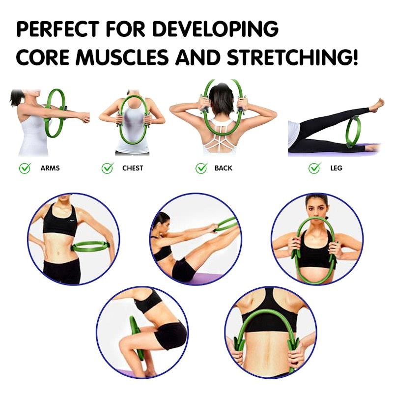 Load image into Gallery viewer, Powertrain Pilates Ring Band Yoga Home Workout Exercise Band Green
