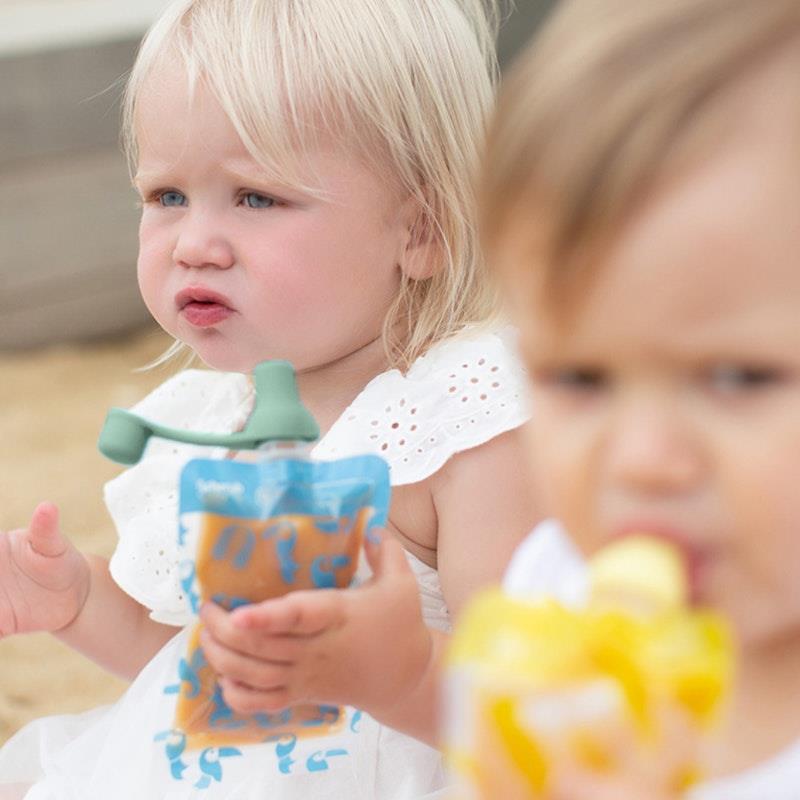 Load image into Gallery viewer, Cherub Baby Food Pouch Spoons &amp; Spouts Bundle - Cerulean &amp; Sage Pack
