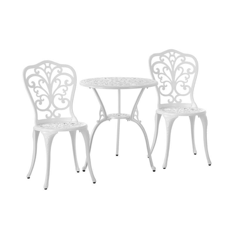 Load image into Gallery viewer, Livsip Bistro Outdoor Setting Chairs Table Patio Dining 3Piece Set White
