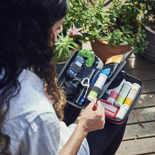 Glucology Travel Bundle Case - Plus, Floral/ 2 Pen Pouch - Floral/ 3 Sharps