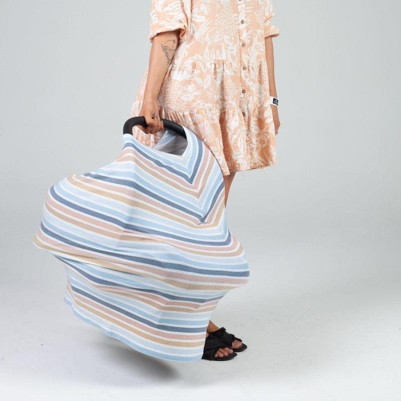 Load image into Gallery viewer, Zoe Sage 5 in 1 Multi-Use Mama Cover Retro Stripes 1pc
