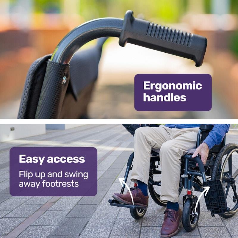 Load image into Gallery viewer, Equipmed Electric Wheelchair Folding Long Range 24" Rear Wheels Black
