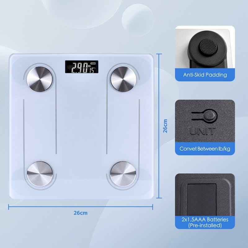 Load image into Gallery viewer, Clevinger Bluetooth Smart Digital Glass Bathroom Scale Max Capacity 180KG 1Unit
