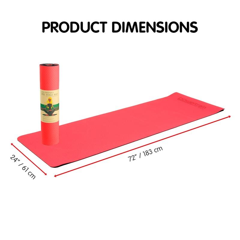 Load image into Gallery viewer, Powertrain TPE Pilates Exercise Yoga Mat 8mm Red
