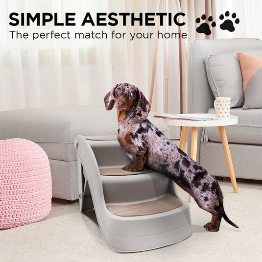 Furtastic 38cm Foldable Pet Stairs Ramp Grey