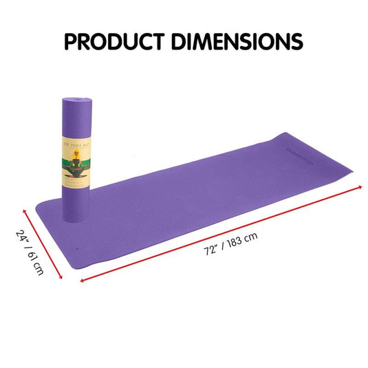 Powertrain TPE Yoga Pilates Exercise Mat 6mm Lilac