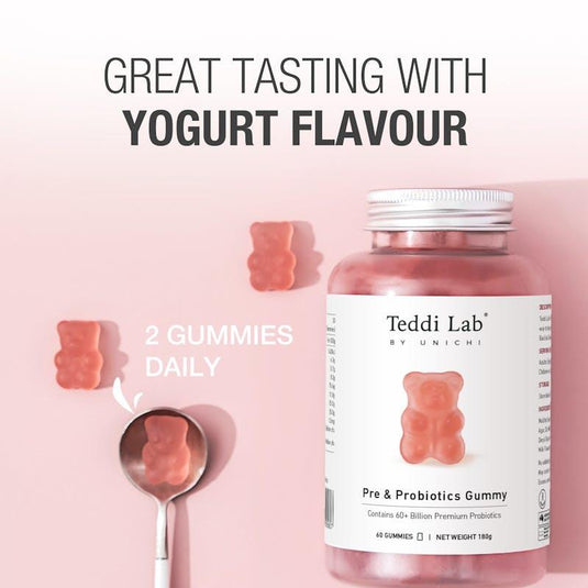 Teddi Lab by Unichi Pre & Probiotics Gummy 60s x3 - Gut Health & Digestive Support Pack
