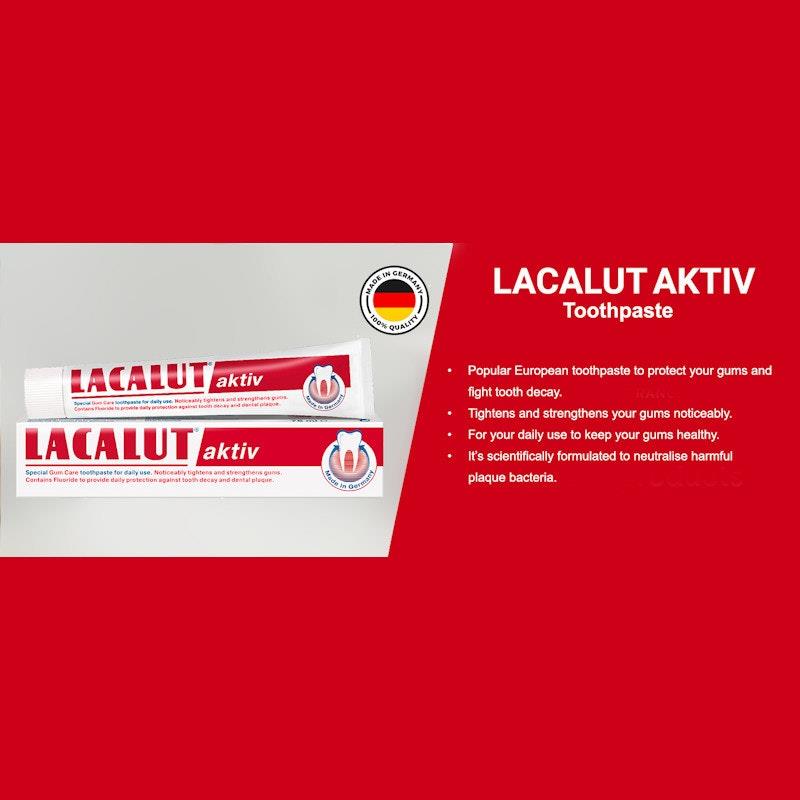 Load image into Gallery viewer, Lacalut Activ, German Gum Repair, Anti-Gingivitis Toothpaste - 3 Tubes x 75ml Pack
