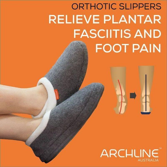 Archline Slippers Closed Back Arch Support Comfort Charcoal Marl Size 42