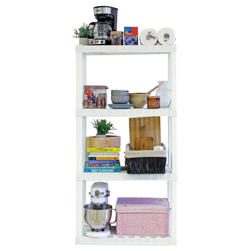 Load image into Gallery viewer, Oskar 4-Tier Storage Shelf, Heavy Duty, holds 180kg White
