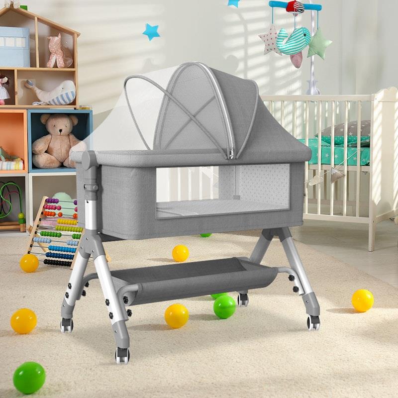 Load image into Gallery viewer, BoPeep Baby Cot Bed Crib Portable Bassinet Safety Fence Adjustable Bedside 1pc
