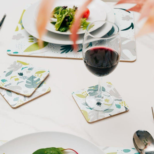 Clevinger MDF Placemats and Coasters Monstera 8 Pieces