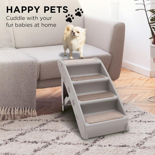 Furtastic 50cm Foldable Pet Stairs Ramp Grey