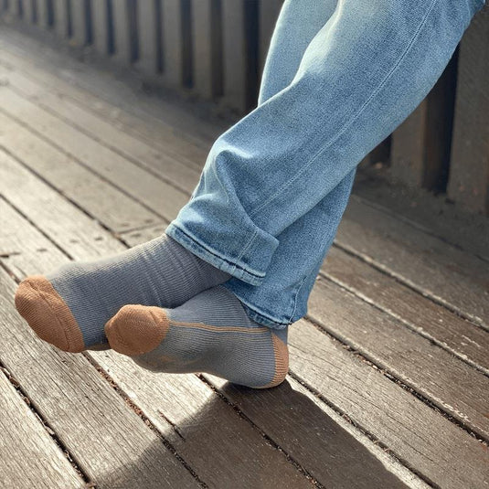 Glucology Copper Based Loose Top Classic Socks 2 Pairs Grey Extra Large