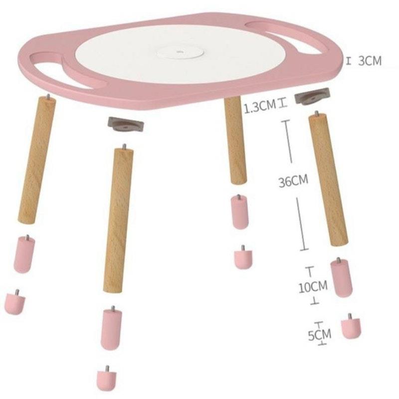 Load image into Gallery viewer, Riababy Play&amp;Learn Activity Table Set with Adjustable Legs - Lego duplo compatible Dusty Pink
