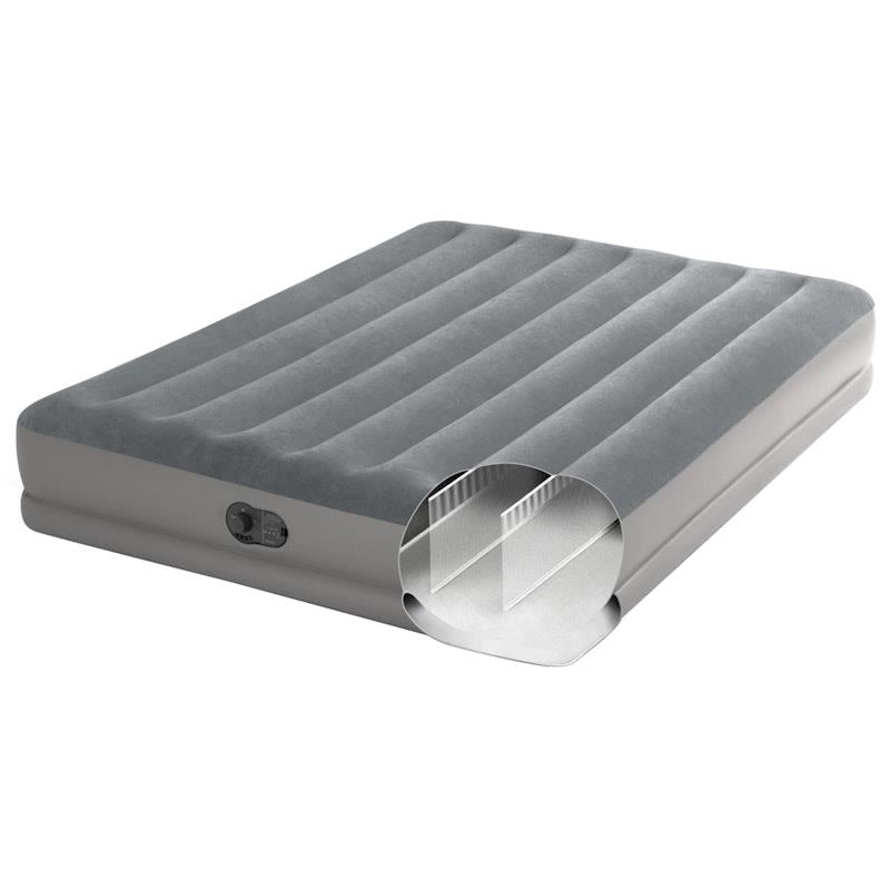 Load image into Gallery viewer, Intex Dura-Beam Prestige Inflatable Airbed with Fastfill USB Pump Gray Queen
