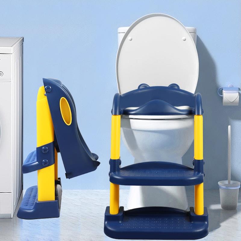 Load image into Gallery viewer, BoPeep Kids Toilet Ladder Toddler Training Step Stool Soft Seat Non Slip Blue
