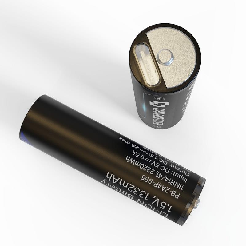Load image into Gallery viewer, Laser USB-C Rechargeable AA Battery 4-Pack Blue
