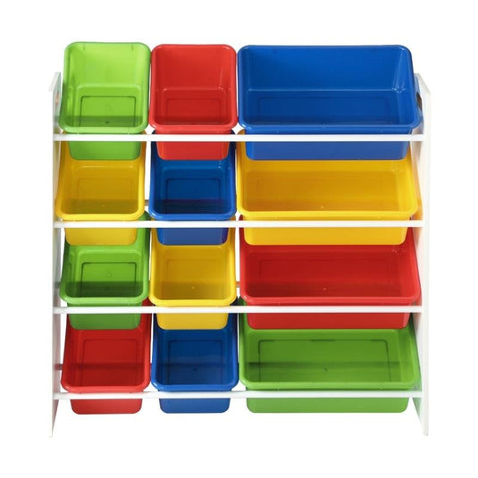 Oikiture Kids Toy Box Organiser 12 Bins Display Shelf Storage Rack Drawer Multicolors
